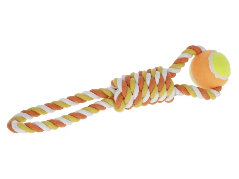 Nakupujte Hned Hračka pro psy - bavlněné přetahovadlo, míček na laně, 37 cm
