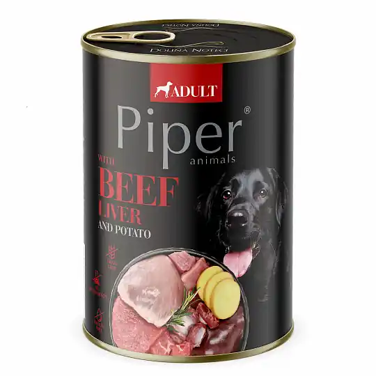 NEW PIPER s hovězími játry a bramborami, konzerva pro psy 400 g Rychlé Dodání